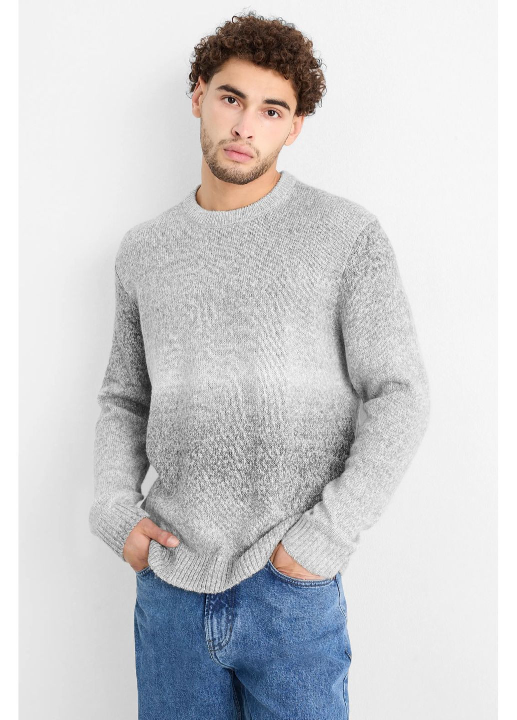 Серый демисезонный вязаный свитер C&A