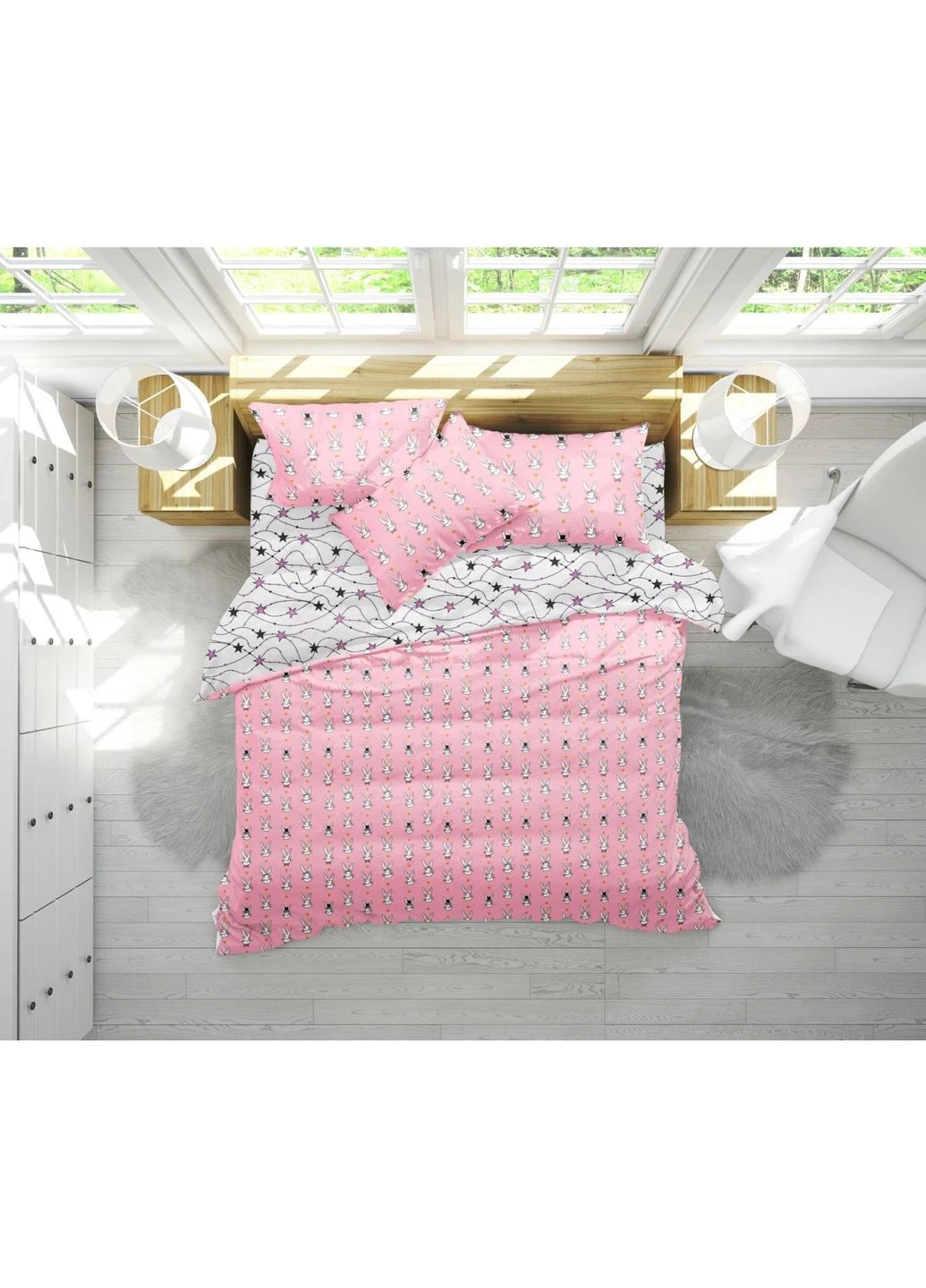 Постельное белье Бязь 17-0528 Bunnies pink (2200003671735) Mirson Бязь 17-0528 Bunnies pink Двоспальний (379026601)