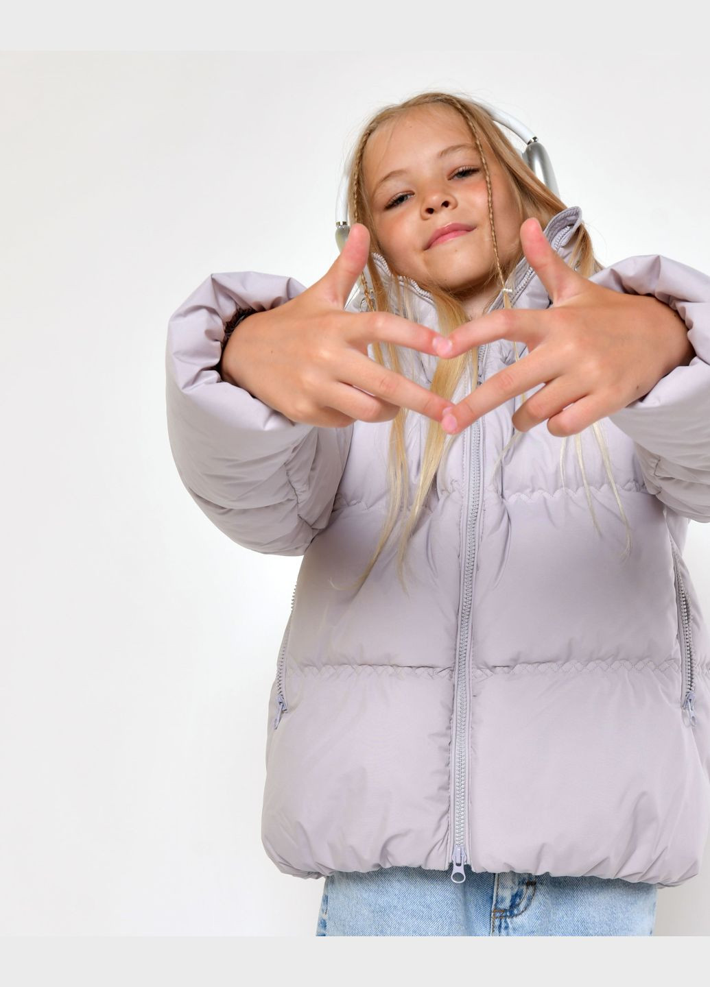 Серая зимняя пуховая куртка для девочек от 6 до 16 лет X-Woyz