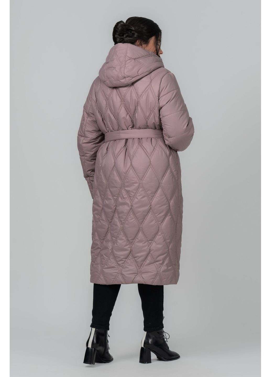 Рожева демісезонна пальто напівприлеглого силуету all posa (ap102012p) A'll Posa