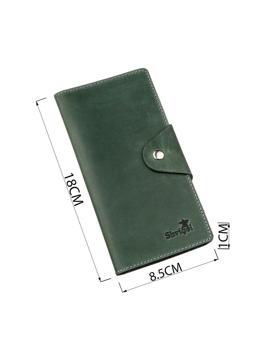 Унисекс бумажник из винтажной кожи с двумя кнопками, зеленый (sku_16168) No Brand (327819587)