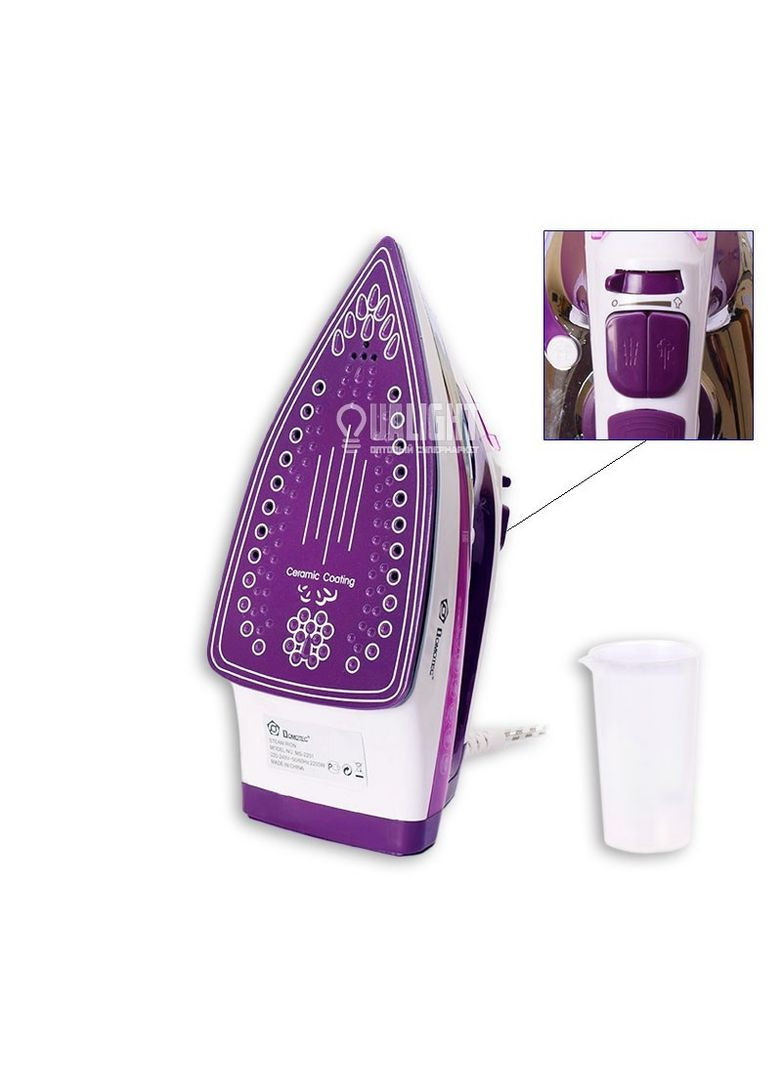 Праска парова електрична з керамічною підошвою 2200 W MS-2201 Domotec (365752170)