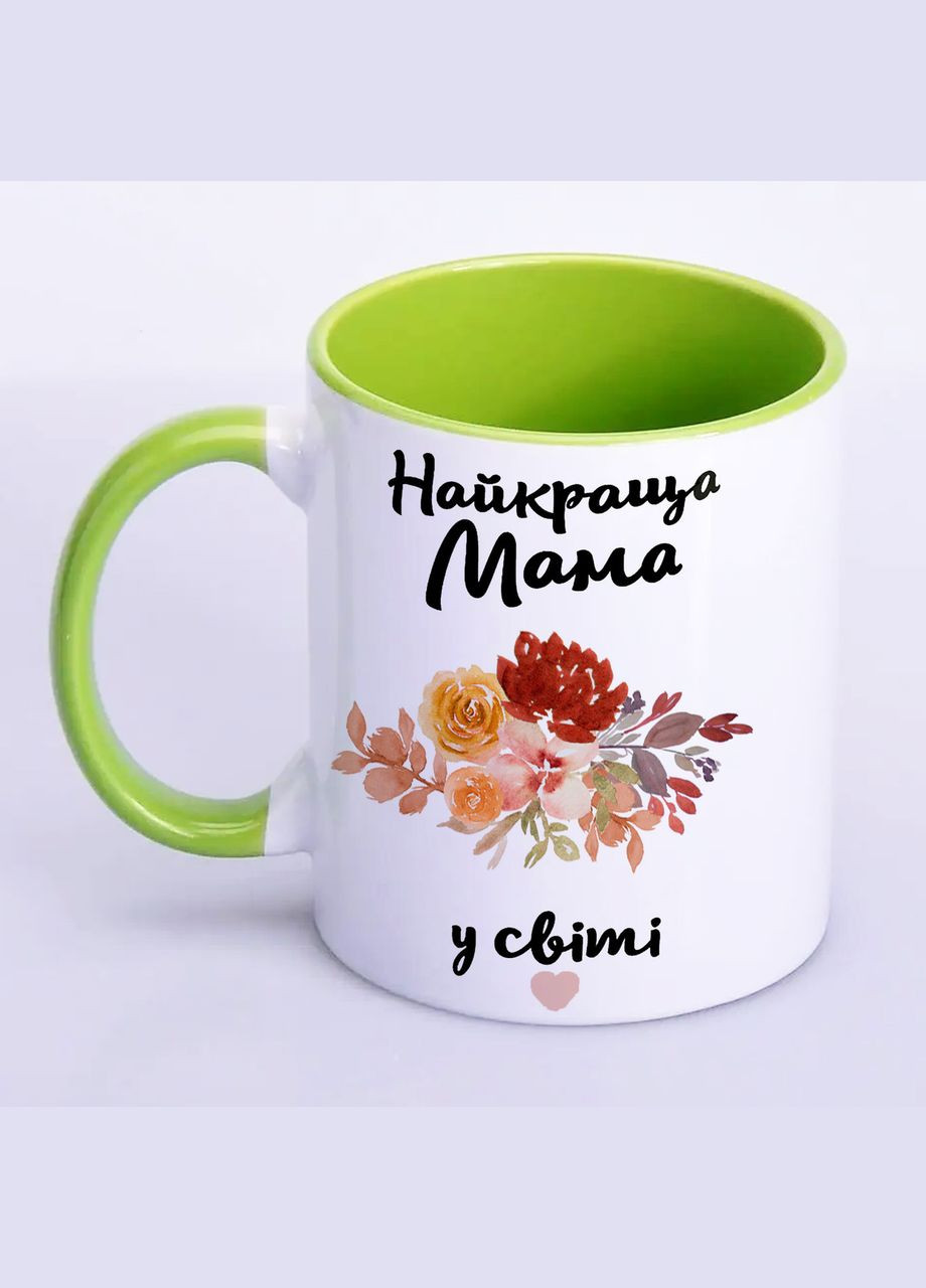 Чашка с принтом "Лучшая мама в мире" 330мл (цвет салатовый) (19227) No Brand (312487210)