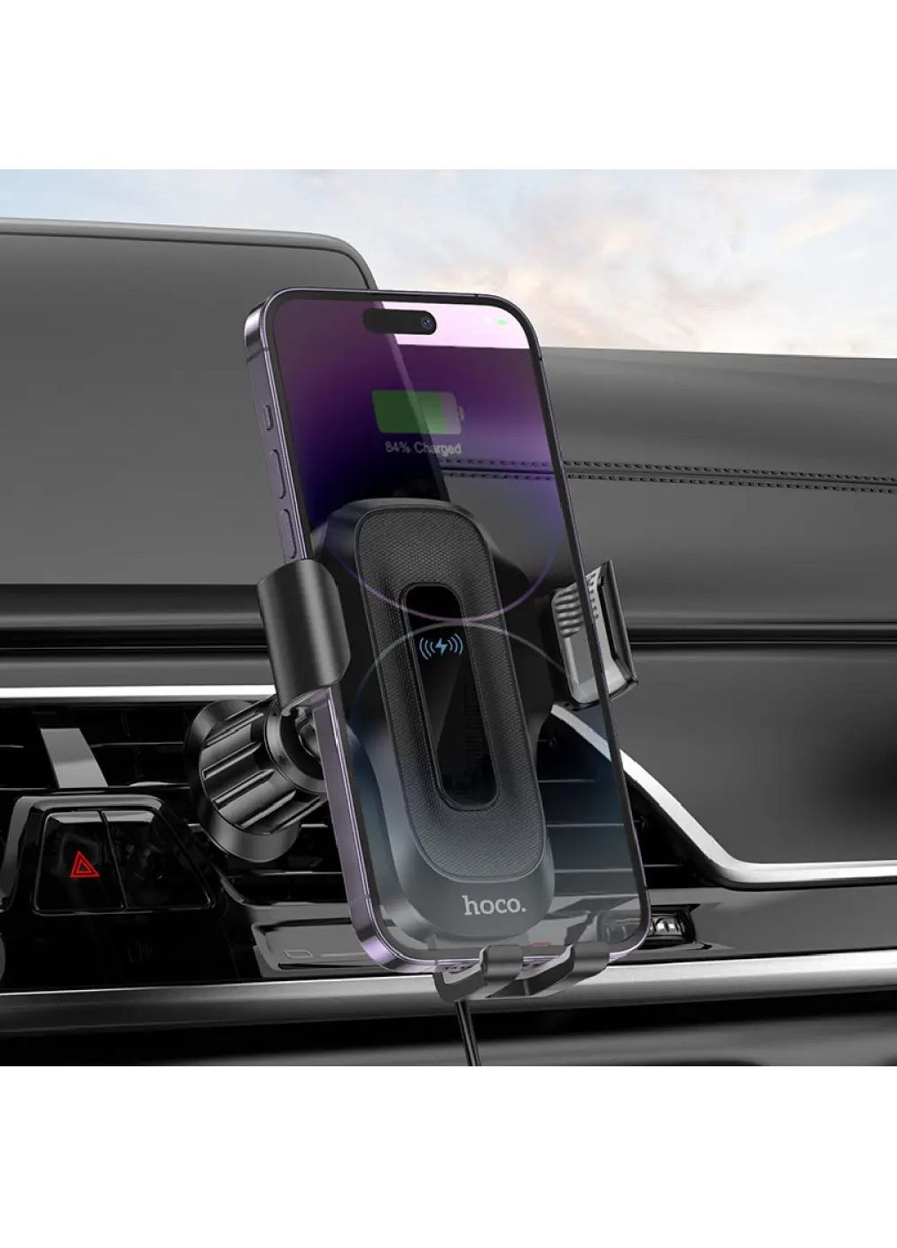 Автодержатель подставка для телефона на дефлектор воздуховода с беспроводной быстрой зарядкой 15W USB Type-C (479089-Prob) Unbranded (315737626)