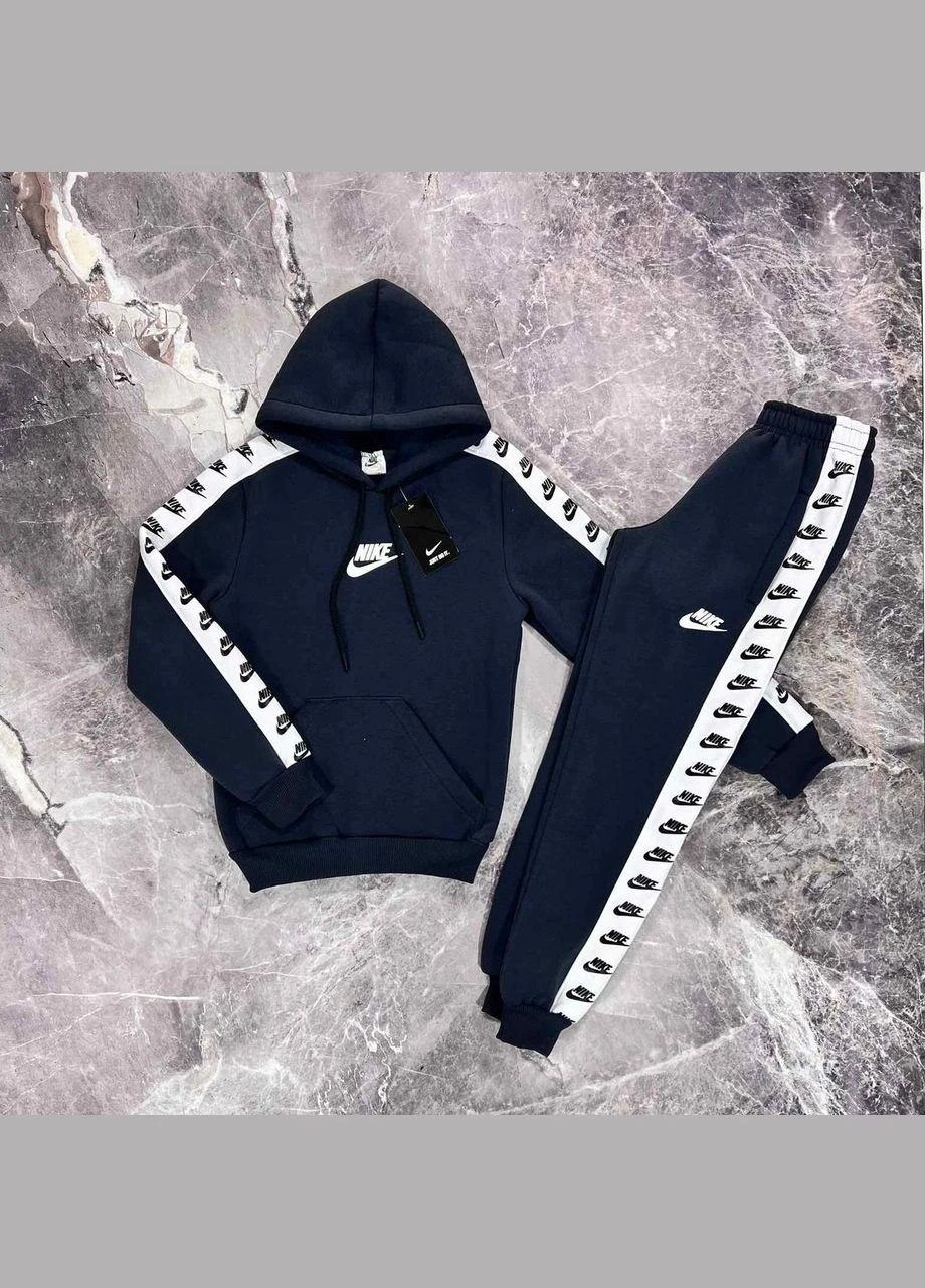 Детский теплий спортивний костюм Nike - Дитячий спортивний костюм на флісі ✨ Синій, 38 (146) No Brand (315689976)