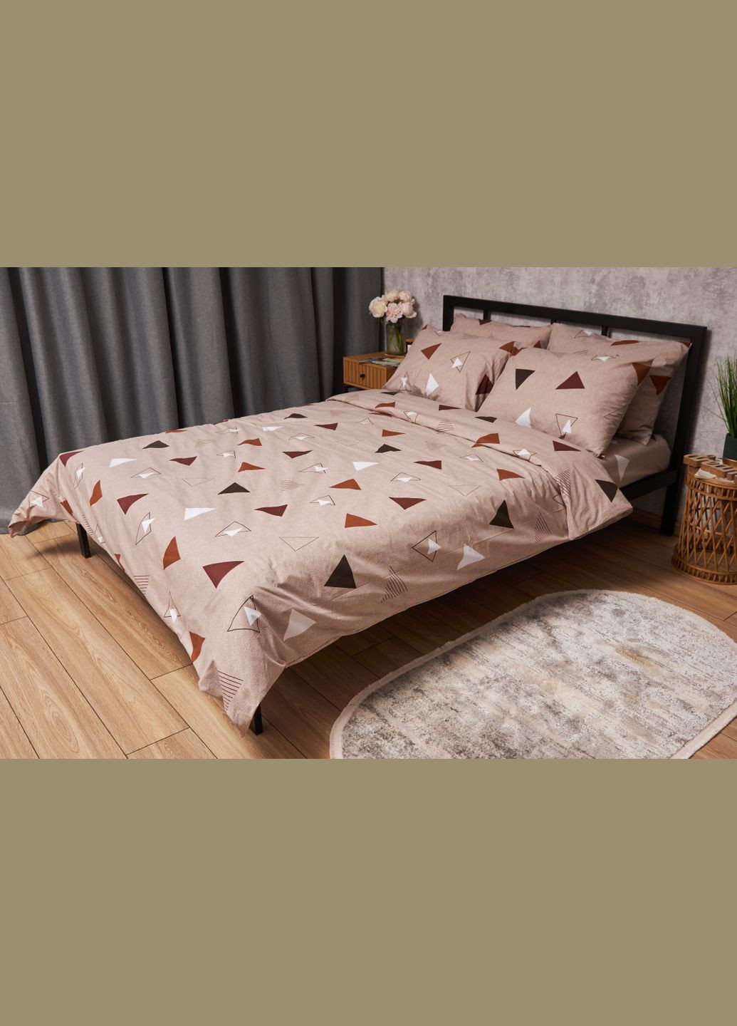 Комплект постільної білизни Бязь Gold Люкс «» полуторний 143х210 наволочки 4х50х70 (MS-820005548) Moon&Star Delta (296909730)