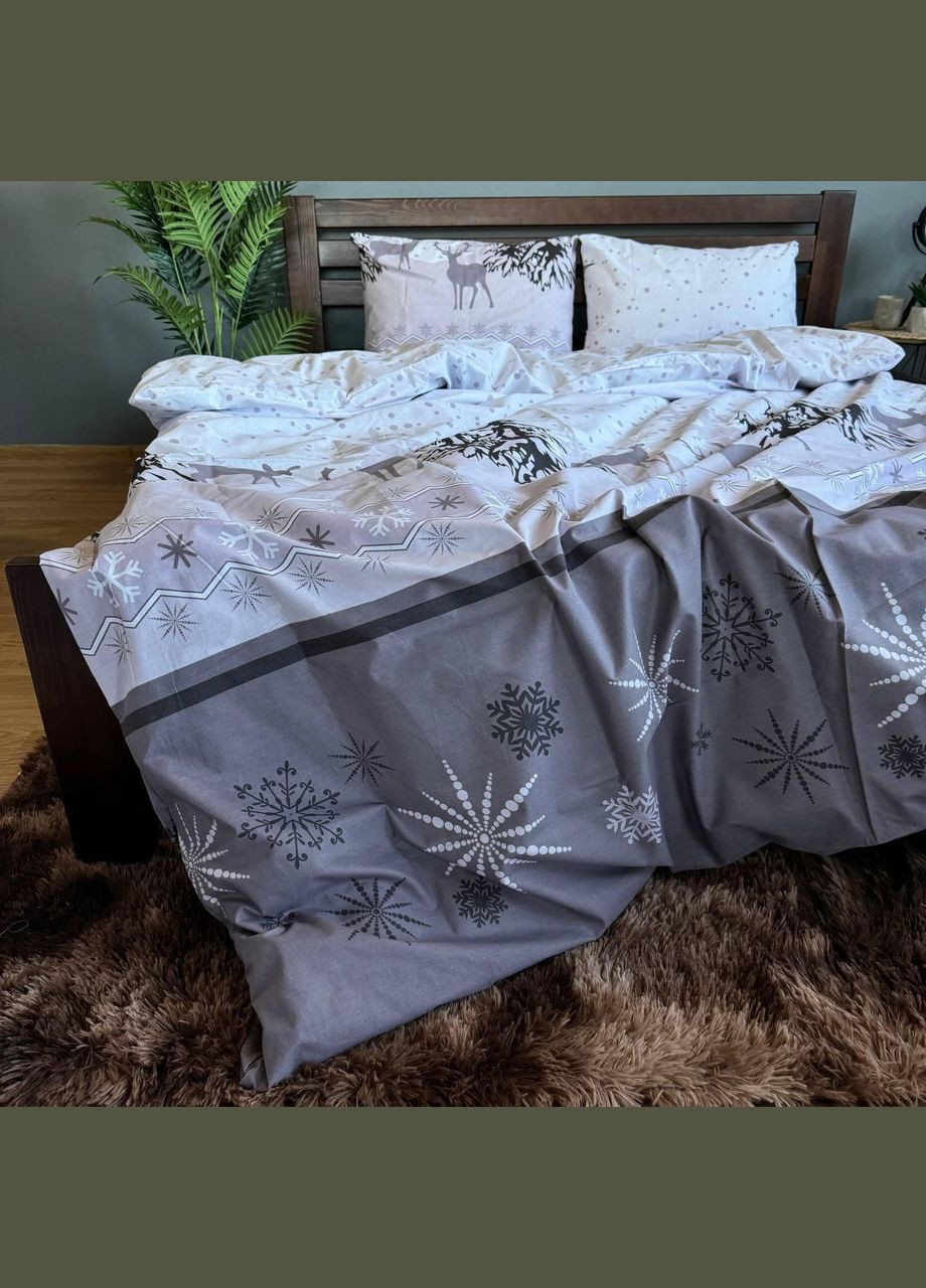 Новогоднее постельное белье хлопковое Двуспальный 180х215 наволочка 70х70 2шт (П4К-post-ng-003-02) No Brand (316231089)