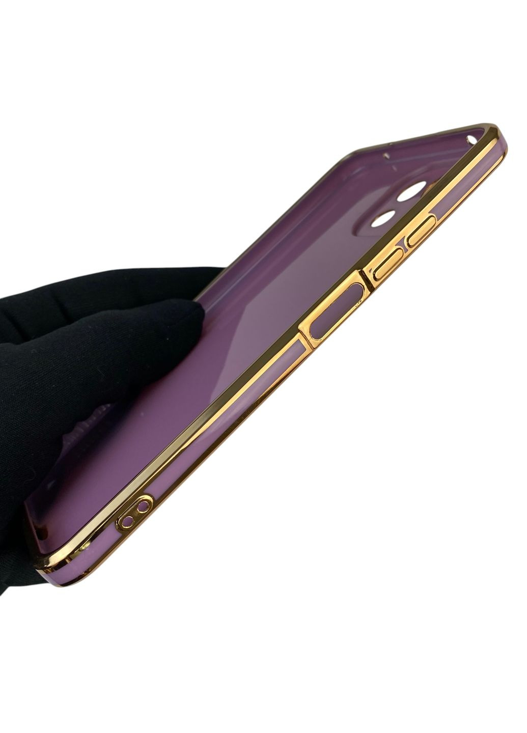 Чохол для Mi 11 Lite 5G NE глянцевий з кільцем MagSafe із золотою окантовкою на сяомі мі 11 лайт 5г не чорничний gs1 Xiaomi (366231569)