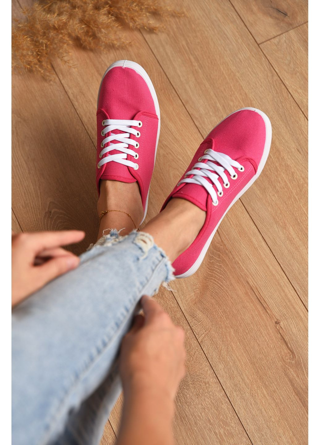 Розовые мокасины женские розового цвета на шнуровке Let's Shop