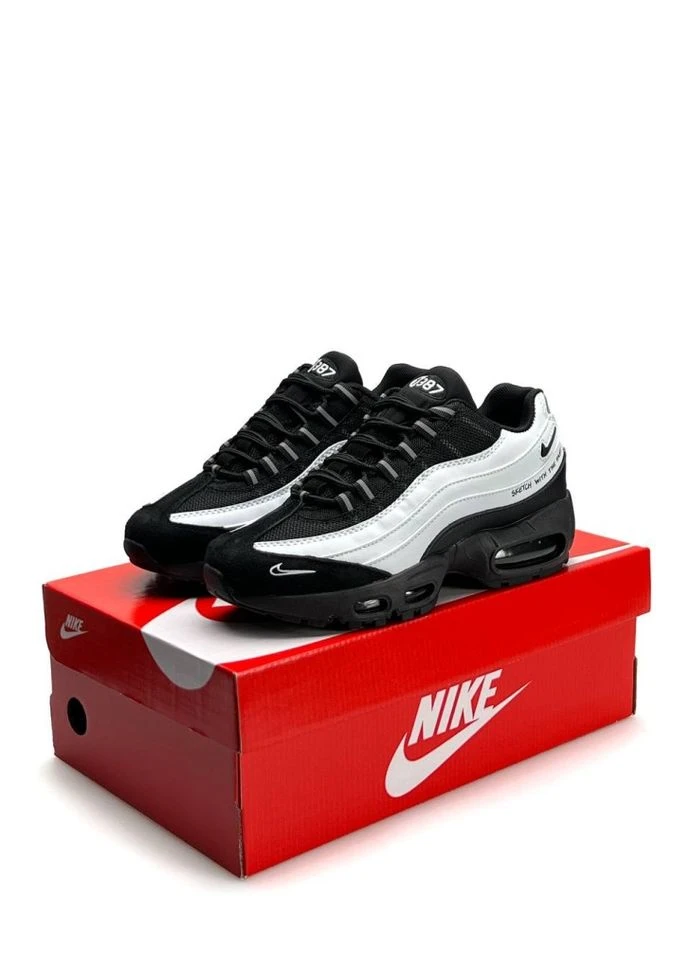 Кроссовки White Black (Размер ) No Brand Air Max 95 чёрно-белые (378646763)