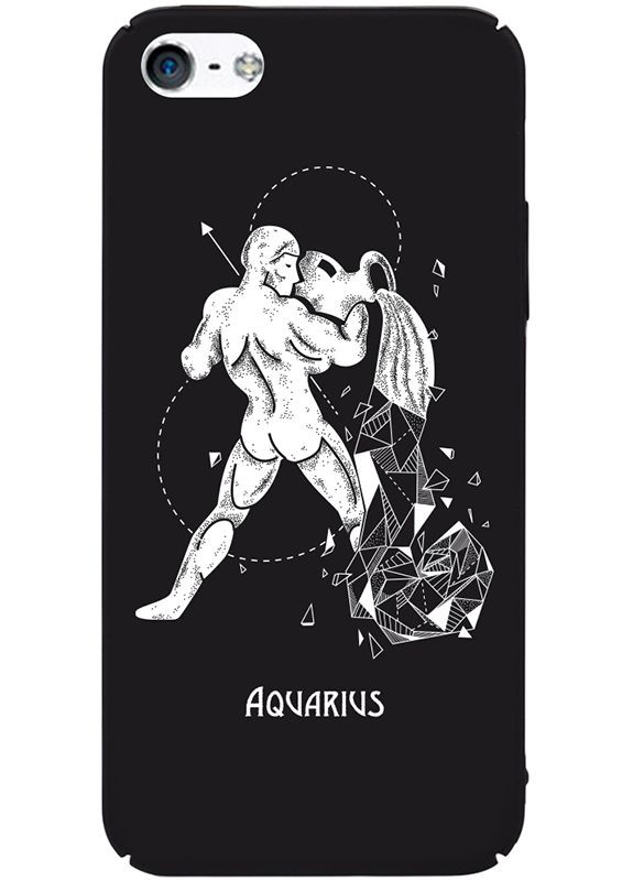 Чехол-накладка Full PC Print Case Apple iPhone SE/5s/5 #164_Aquarius Black Toto (301782527)