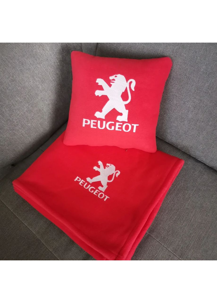 Автомобильный плед с вышивкой логотипа "PEUGEOT" цвет No Brand (369717485)