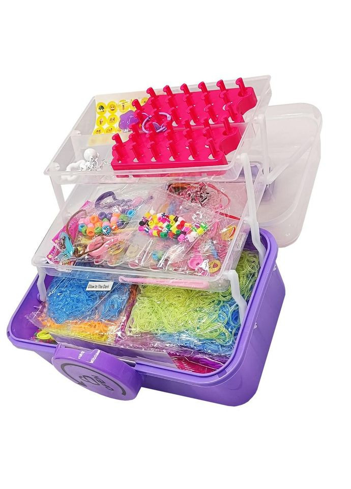 Детский набор для плетения браслетов "Loom" 16202(Violet) в чемодане No Brand (339777178)