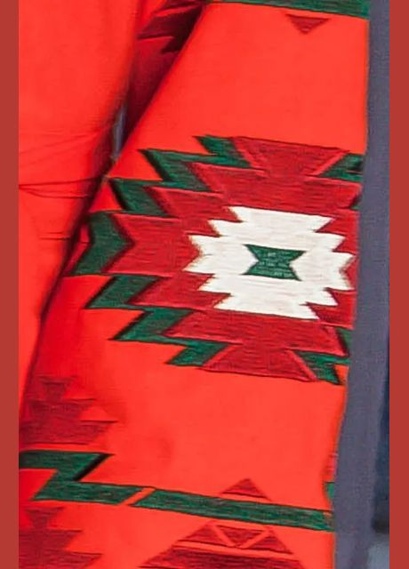 Оранжевый зимний вышитое женское платье калейдоскоп оранжевое с зеленым Galychanka 7123