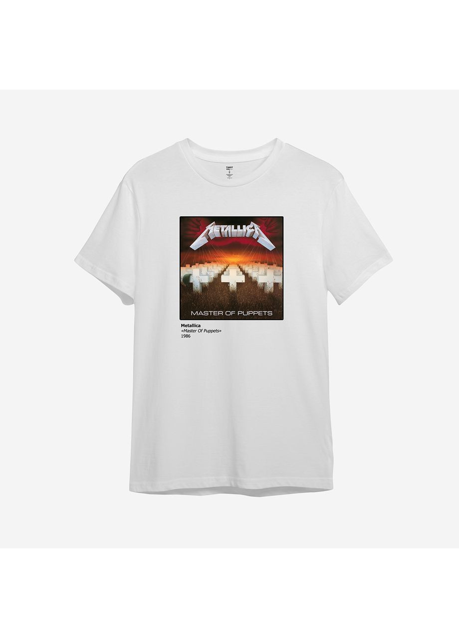 Біла футболка з принтом "metallica – «master of puppets» (1986)" (10363337043) з коротким рукавом ТiШОТКА