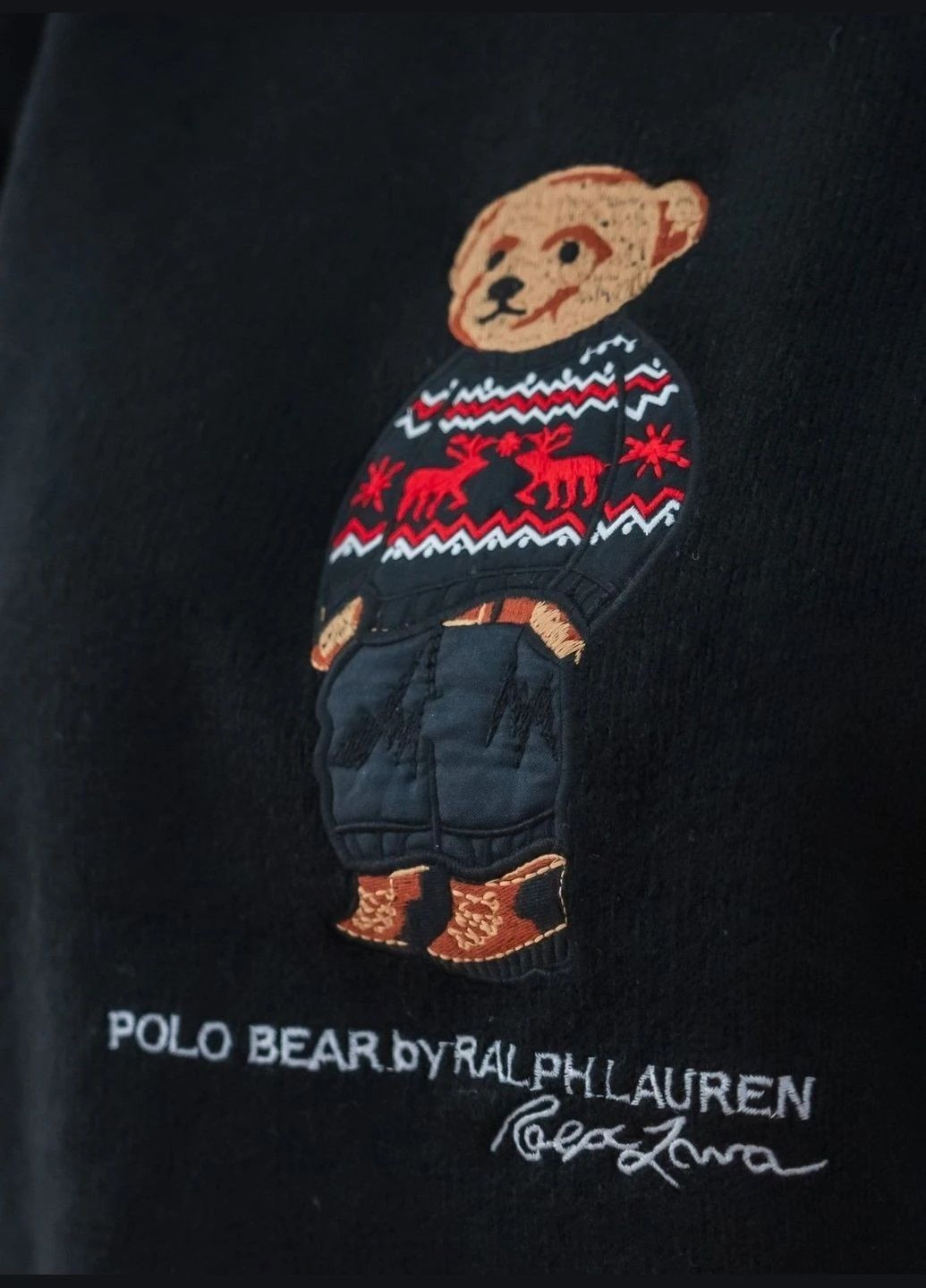 Черный демисезонный свитер джемпер Ralph Lauren Polo Bear