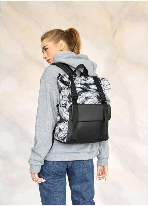 Рюкзак ролл унісекс RollTop Milton чорний з клапаном Sambag (302518952)