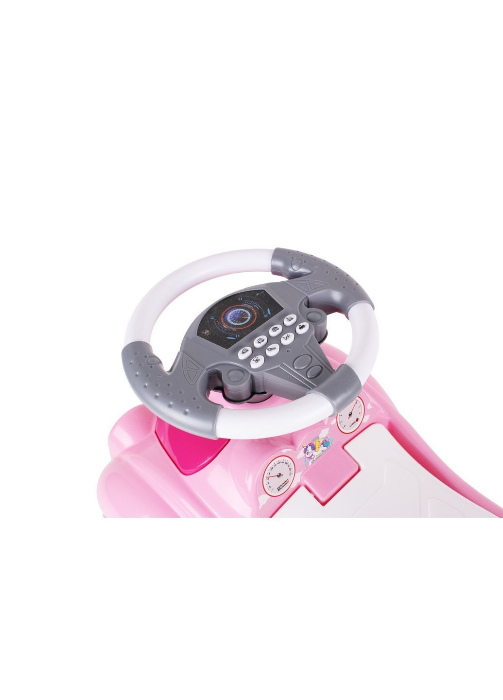 Прогулянковий автомобіль толокар з електронним кермом Єдиноріг Рожевий (40330652437) ТехноК (371191505)