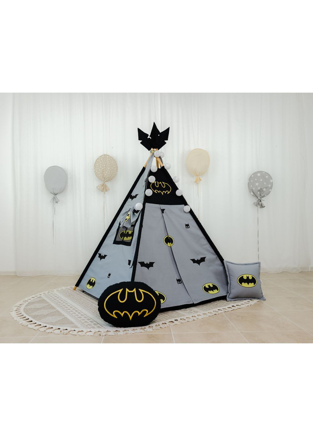 Вигвам для мальчика серый Бэтмен Супергерой No Brand (367267968)