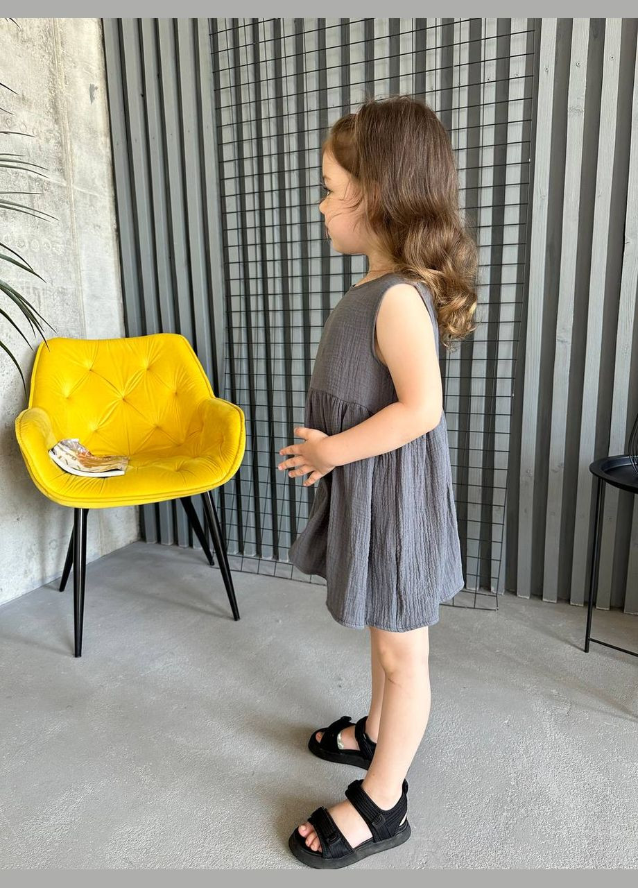 Графітова дитяча сукня з мусліну Adelante (330105717)