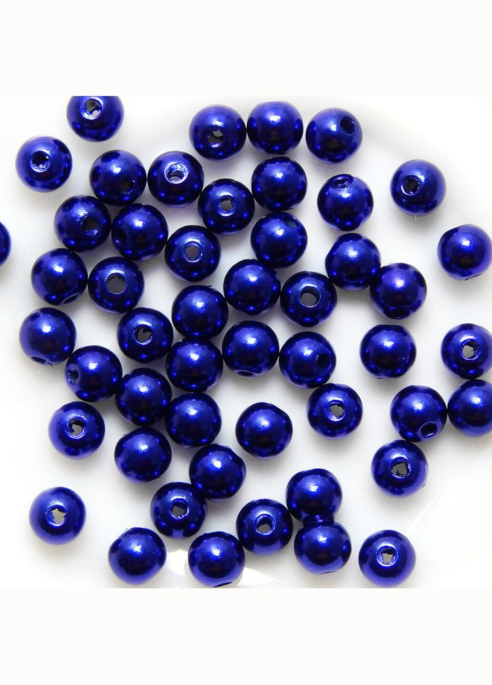 Бусины перламутровые, акриловые, 6 мм, синие, 50 шт No Brand (340483959)