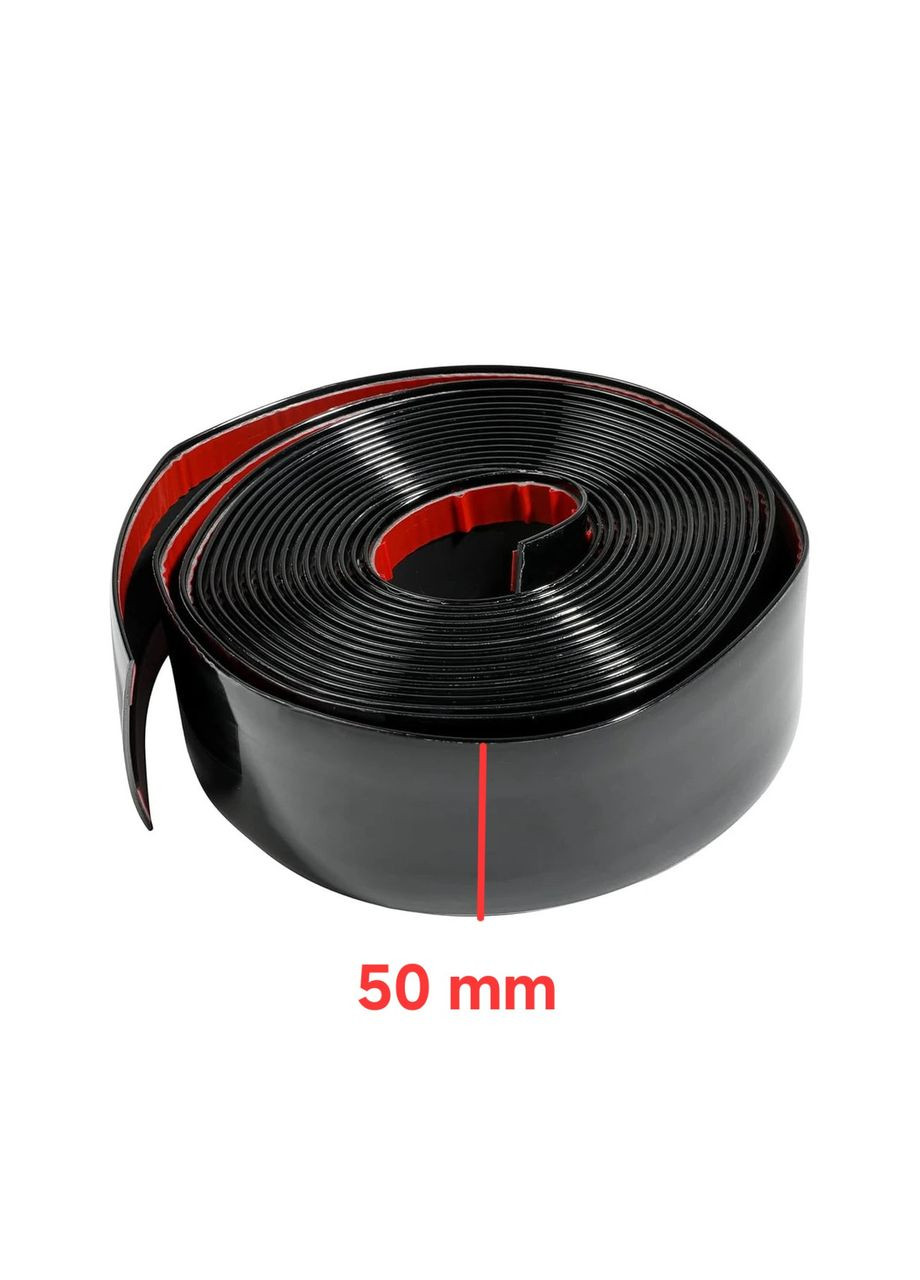 Молдинг-лента для авто самоклеющаяся, антихром молдинг, ЧЕРНАЯ лента (ширина 50 мм, цена за 1 м) No Brand (362669718)