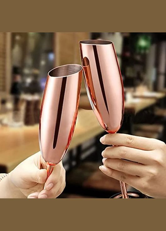 Келих для шампанського Maestro 200 мл рожеве золото із нержавіючої сталі REMY-DECOR (266138062)