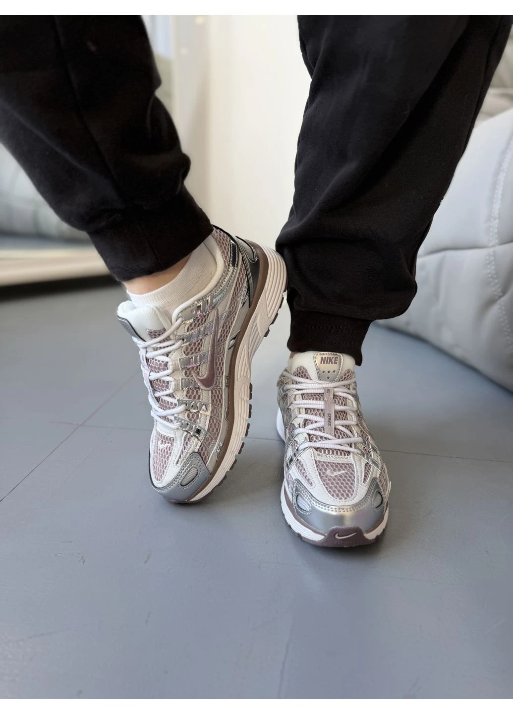 Серые демисезонные кроссовки мужские nike p-6000 platinum violet vast grey найк п-6000 серые No Brand