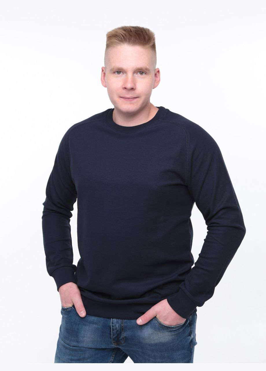 Темно-синий свитшот мужской темно-синий тонкий однотонный JEANSclub однотонный (306816604)