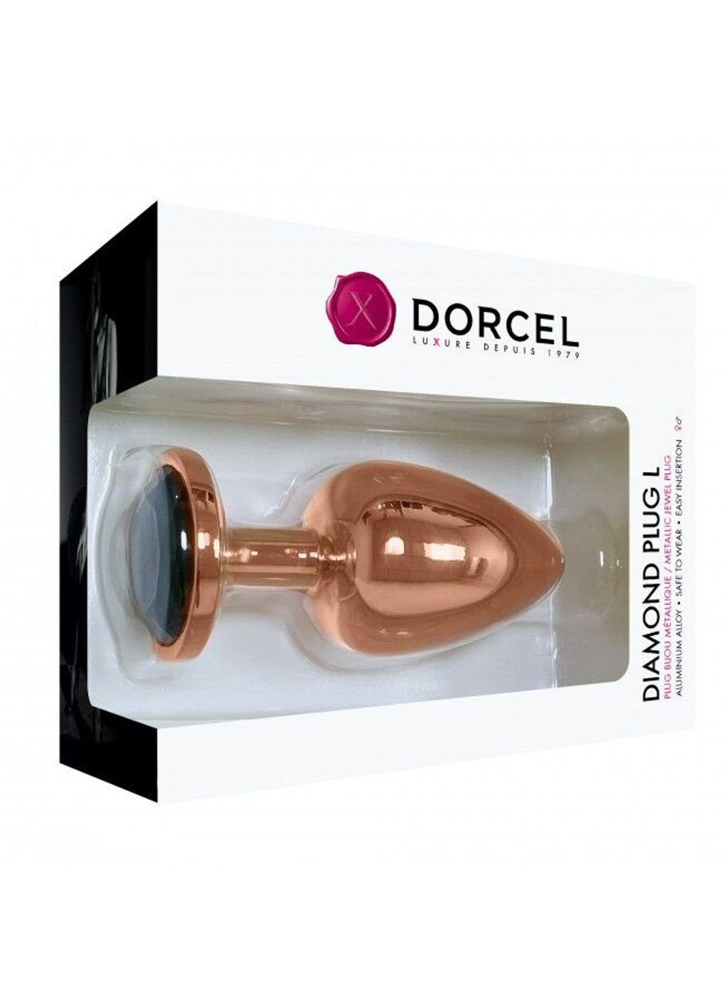Металева анальна пробка із прикрасою у вигляді кристалу - Diamond Plug Rose Gold L Dorcel (298473392)