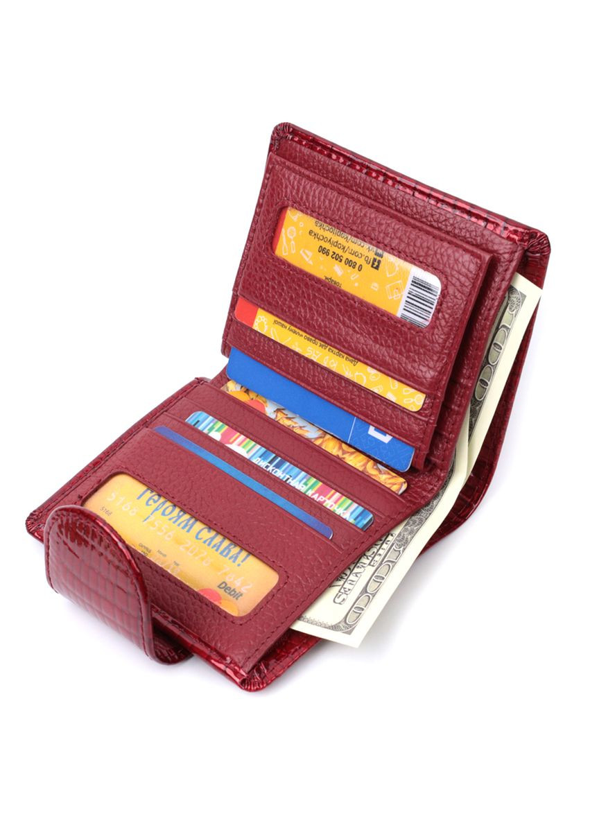 Женский кошелек из натуральной кожи с монетницей 22685 Красный st leather (306881514)