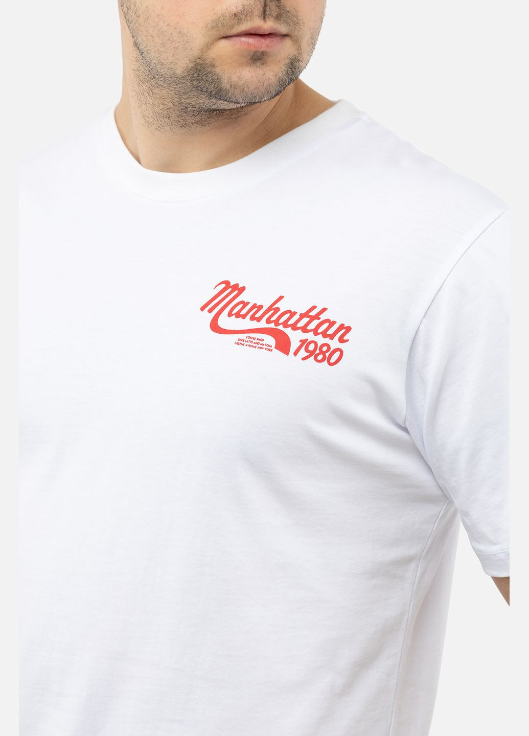 Белая мужская футболка цвет белый cb-00241586 Figo