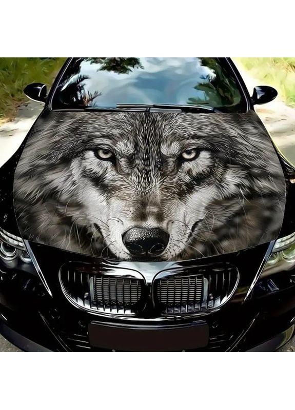 Наклейка на капот 3D TUNING STUDIO Вовк сірий 1500х1200х0.15мм No Brand (365598781)