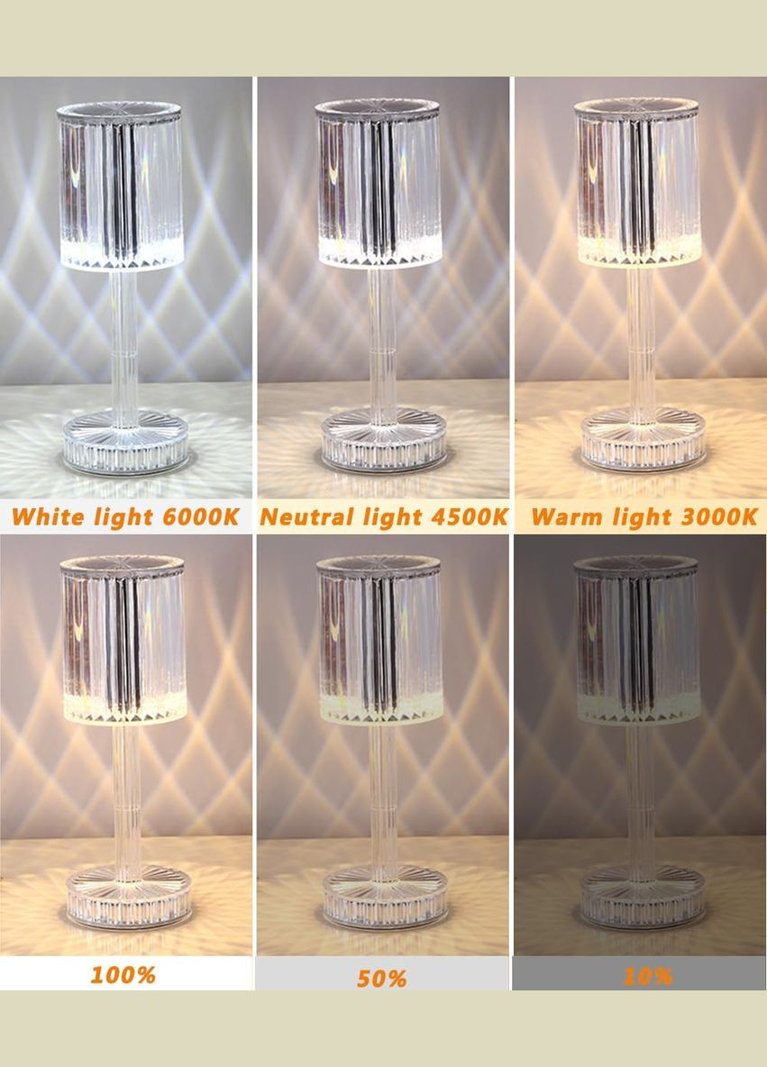 Настільна лампа-нічник K4 з пультом RGB Нічник Rose Diamond Table Lamp VHG (338221057)