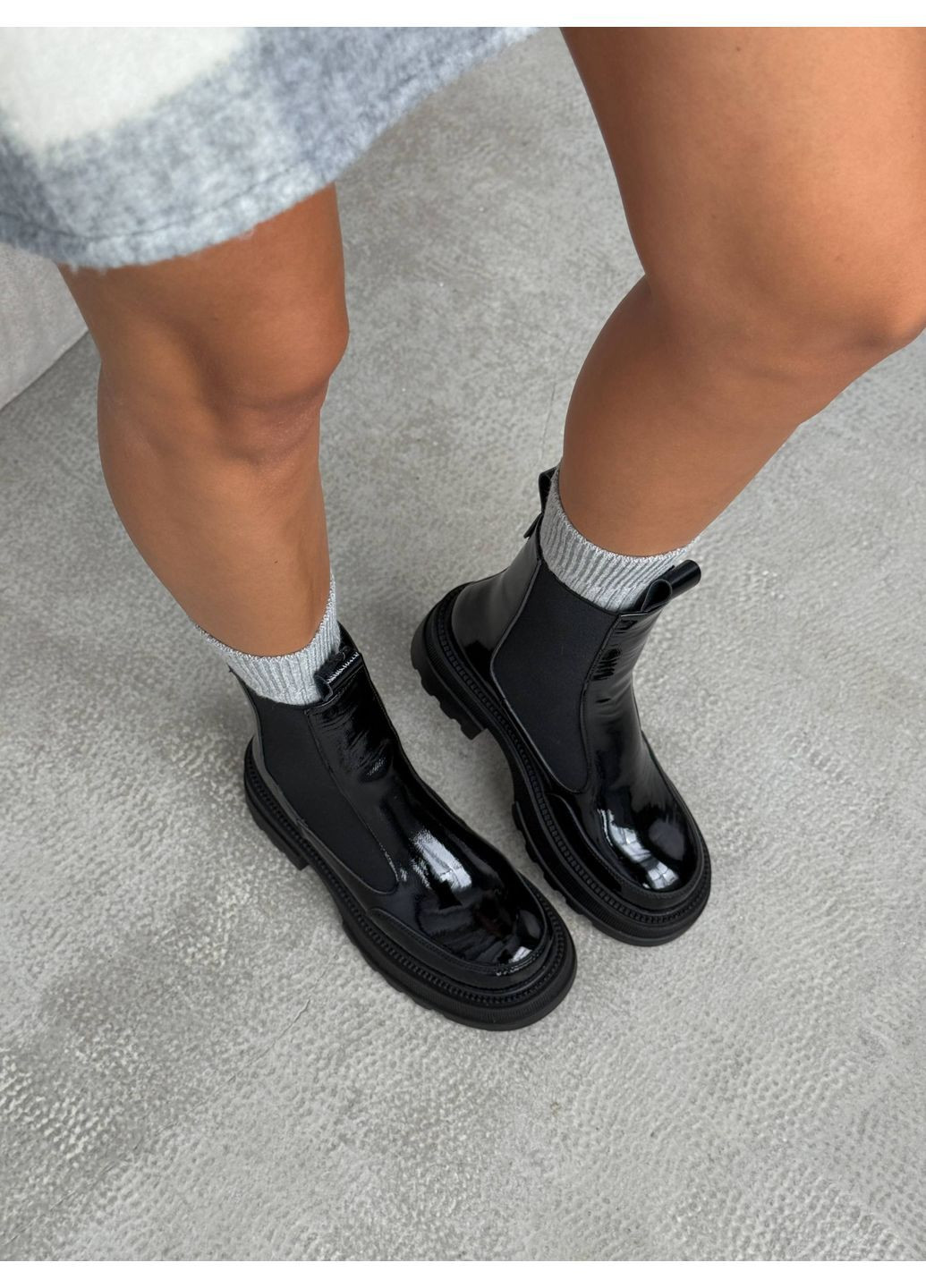 Зимние лакированные зимние челси Helen