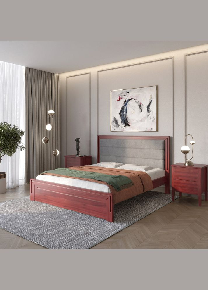 Полуторне дерев'яне ліжко Торонто Т5 /Аляска 93 (сірий) 120х190 см (MBG-8803) Mebigrand (366085611)