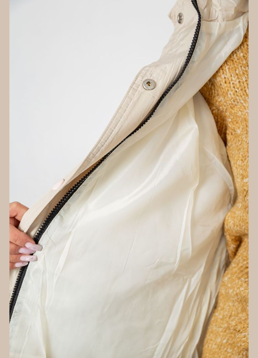 Светло-бежевая демисезонная куртка женская демисезонная с поясом, 207r2023 Ager