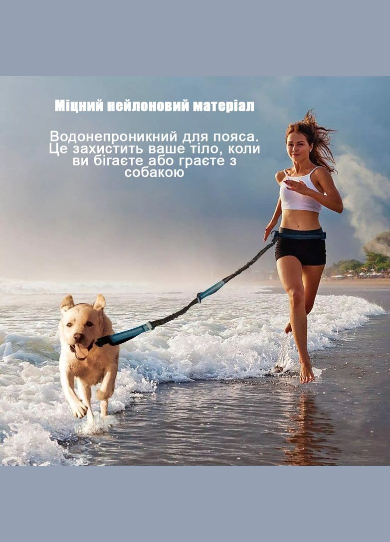 Повідець-пояс для собак Harness 160-260см, повідець для бігу з собакою Блакитний No Brand (301940177)