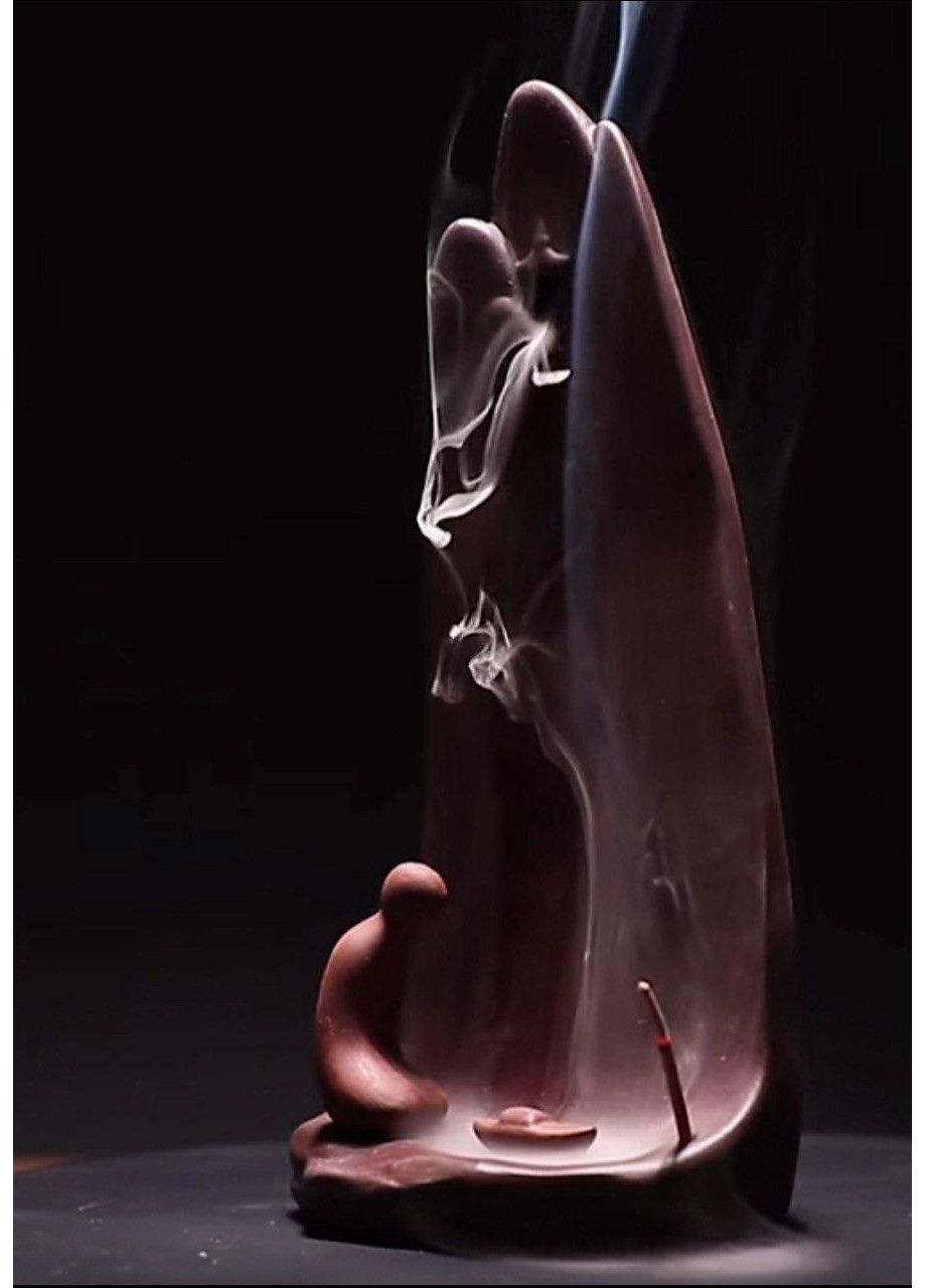 Подставка 2 в 1 жидкий дым и аромапалочки с монахом +20 конусов No Brand (295012753)