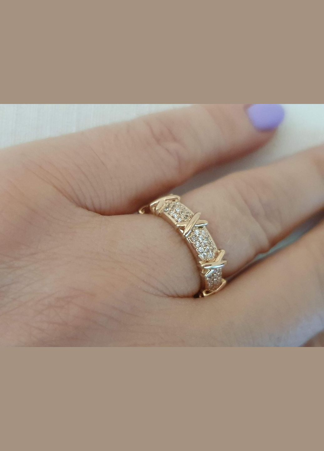 Золотое кольцо с фианитами. 1К229/01Б PlatoN (302802585)