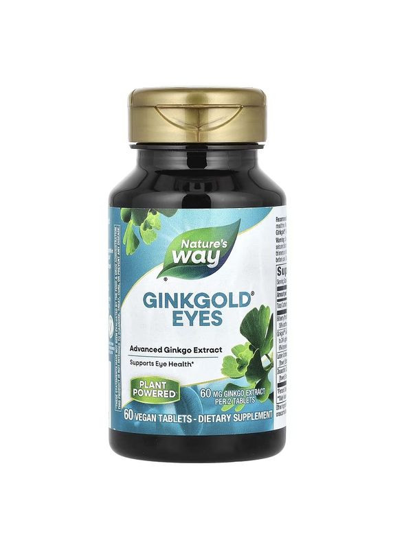 Комплекс для очей з гінкго білоба, 60 мг, Ginkgold Eyes,, 60 таблеток Nature's Way (325401224)