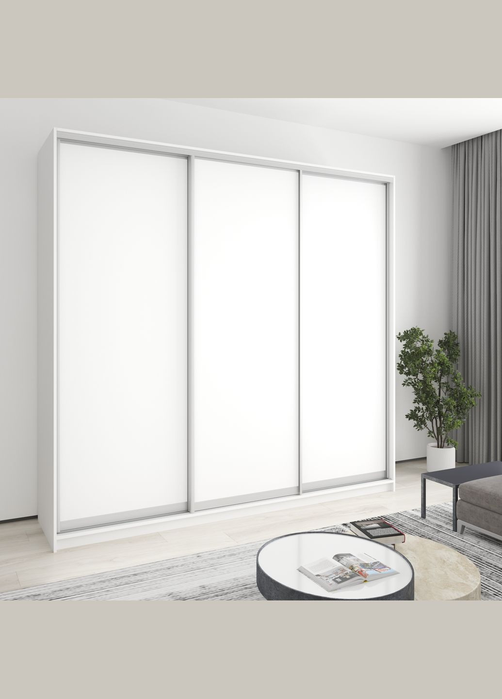 Шкаф-купе трехдверный Уни AL 3ДСП 250x60x240 см (MBS-1887) MebelStar (362373826)