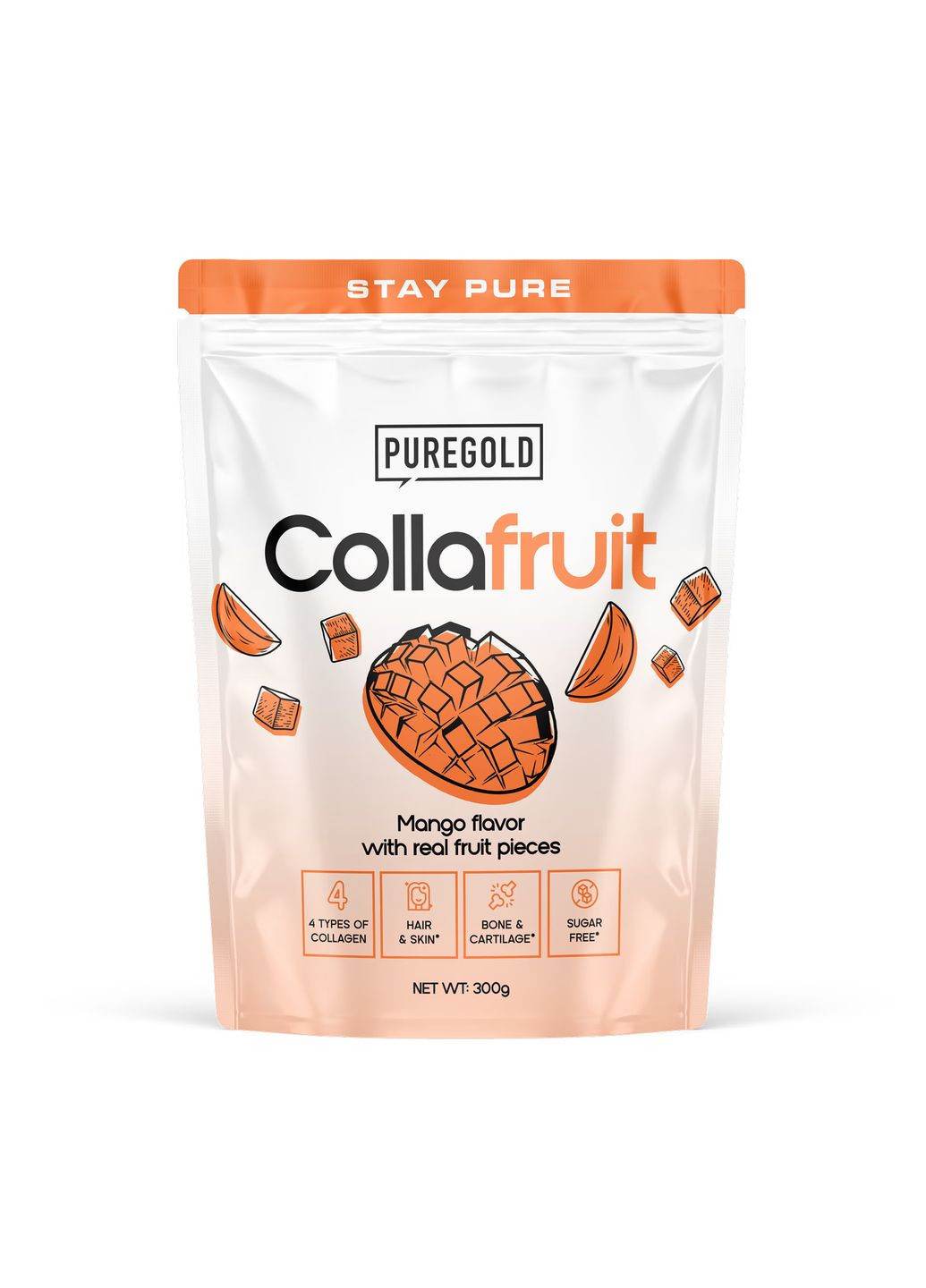 Коллагеновий напій для краси CollaFruit 300 г з манго без цукру з вітамінами Pure Gold Protein (368499186)