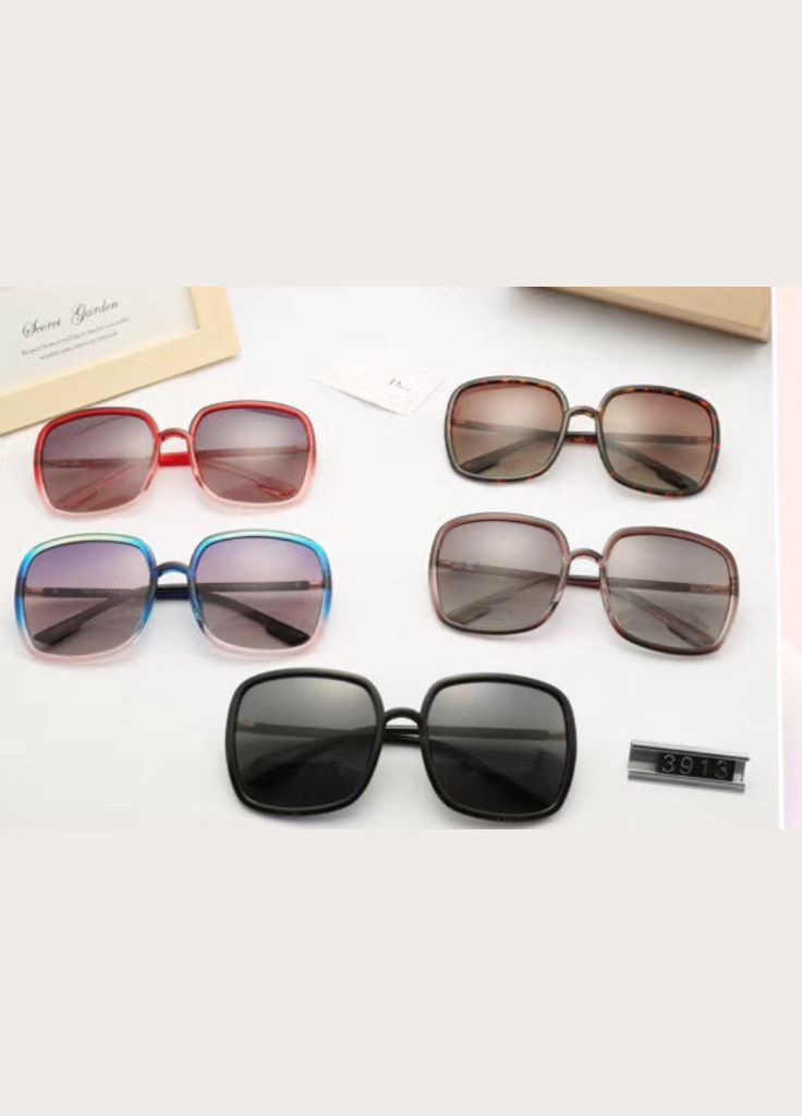 Женские большие очки с поляризацией (3193) черные No Brand (322157266)