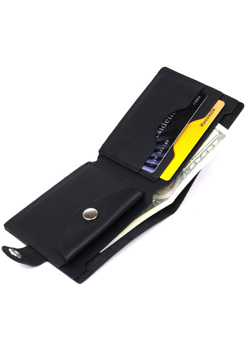 Шкіряний чоловічий гаманець 16432 Чорний Shvigel (306881848)