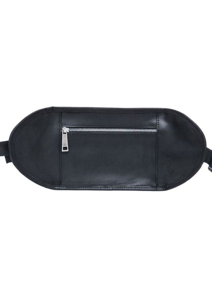 Мужская поясная сумка из натуральной кожи с тремя крупными отделениями черная TARWA (302315105)