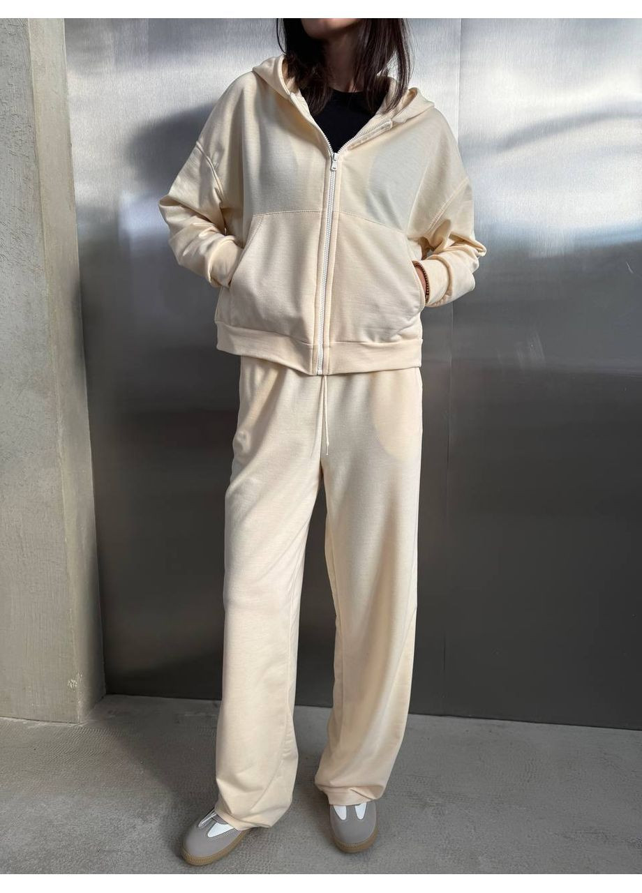 Жіночий спортивний костюм: худі на блискавці та штани вільного фасону MonCher (364864218)