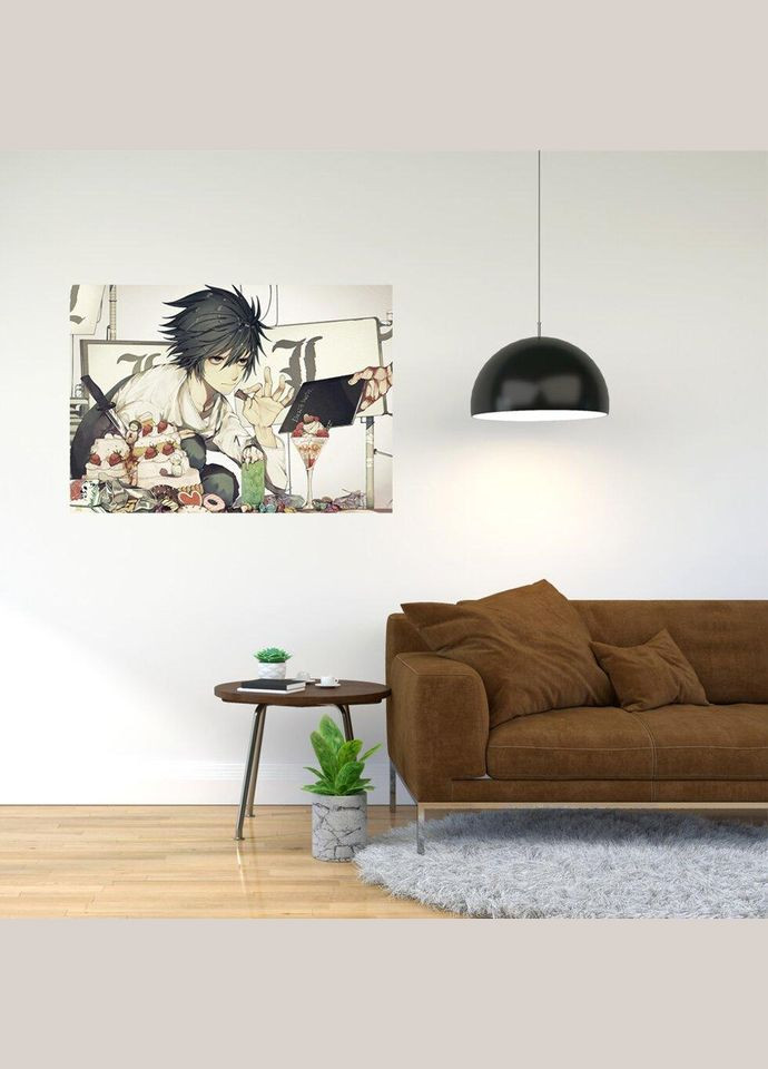 Плакат- з принтом "Death Note - Тетрадь смерті (манга аніме серіал) 5" A2 Кавун постер (316210325)