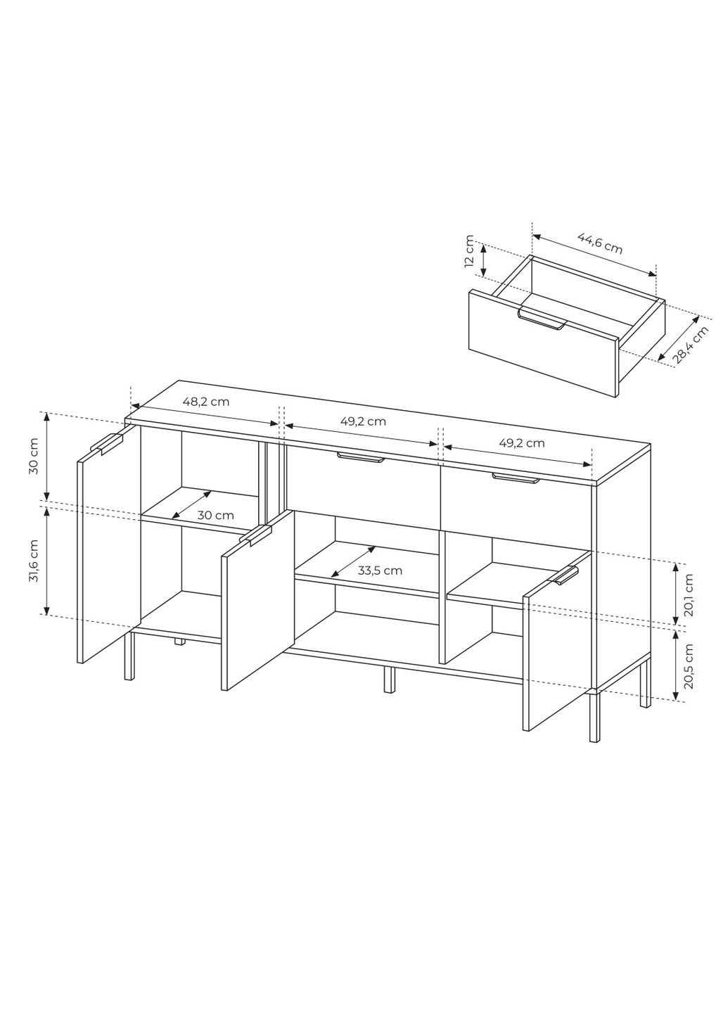 Комод Ларс / Lars 3-дверний з 2 шухлядами 3D2S/153 (PFH-091021) Perfect Home (367179149)