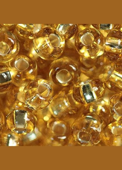 Бисер чешский Блестящий с квадратной серединкой 462/17020 калибр 10/0 Светло-золотой Упаковка 5 грамм Preciosa (351898310)